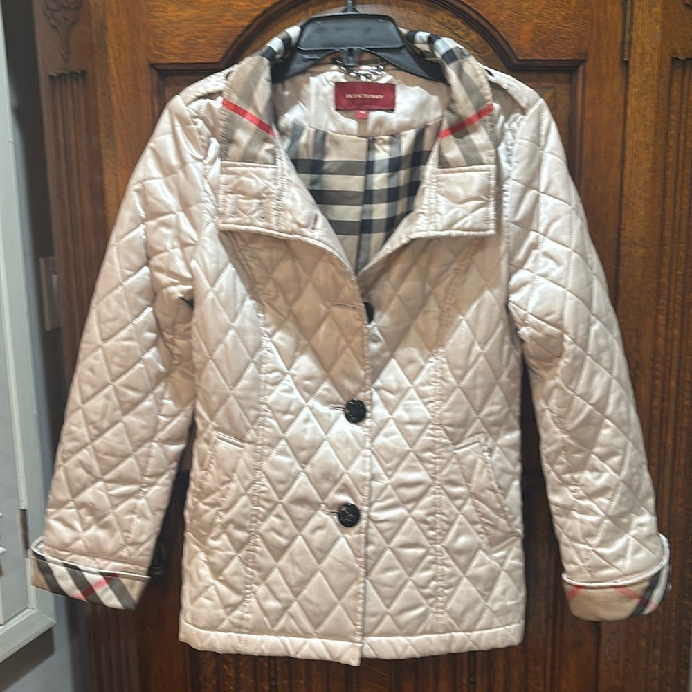 Quilted Jacket Plaid Interior Print Size Small Burberry